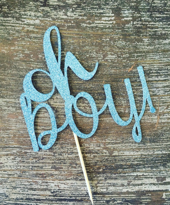 Download Oh Boy Cake Topper Baby Shower Cake Topper Gold Glitter