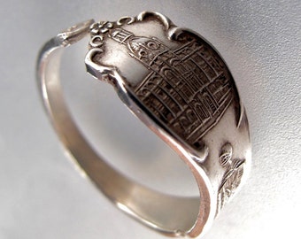 Sterling Vancouver ring. Canada silver spoon ring. spoon jewelry. sterling Canada Band. size 6 to 8 No.005