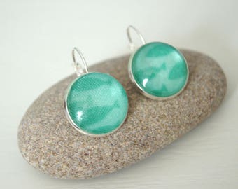 Aqua fish Stud Earrings