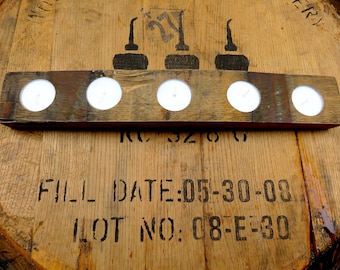 Bourbon Barrel Stave Candle Holder