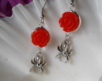 Black Widow Spider Earrings