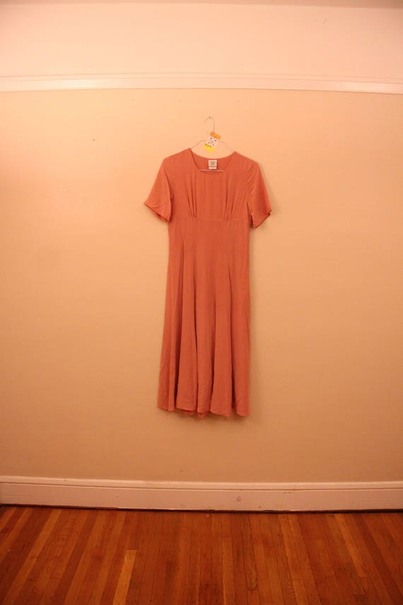 Vintage Laura Ashley Coral Pink Dress Flat Rate Shipping