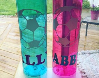 FREE SHIPPING SOCCER gift, custom bottle, Soccer Sports Bottle, Personalized water, Soccer Plastic water bottle for kids, Soccer team gift