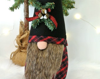 Woodland Plaid Gnome, Tomte, Nisse, Nordic Gnome, Scandinavian Gnome, Forest