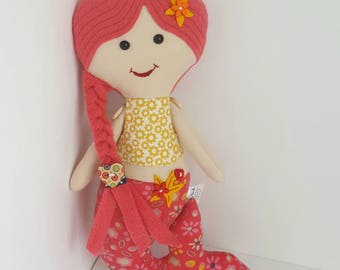Mermaid toy doll, mermaid doll, stuffed mermaid doll, stuffed mermaid toy. Mermaid theme room, mermaid themed room, and mermaid nursery.