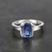 Blue kyanite ring,,white gold plated,925 sterling silver ring
