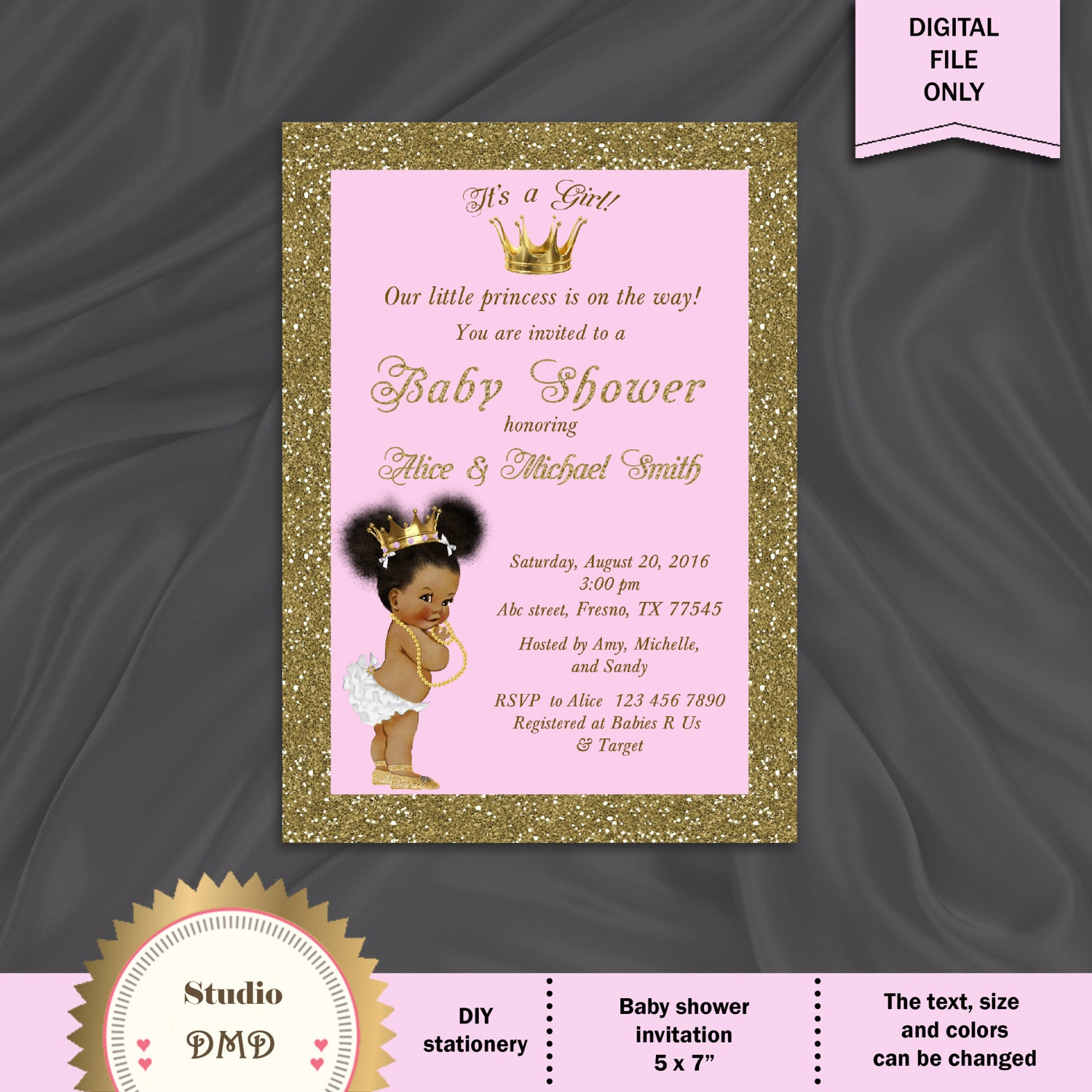 Princess Baby Shower Invitation Little Princess Baby Shower