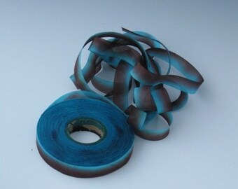 Hand dyed silk bias-cut ribbon