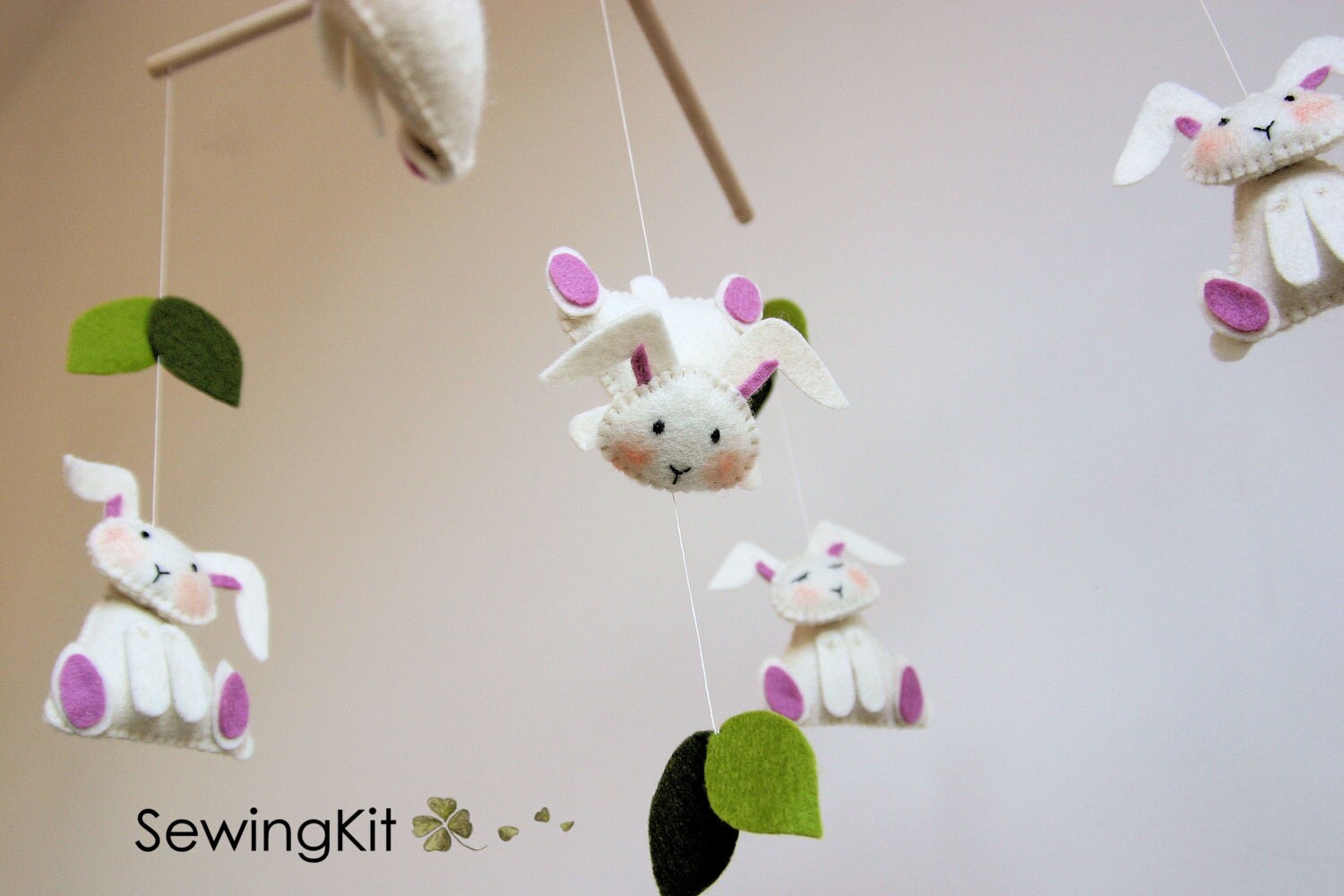 baby mobile bunny wool felt baby mobile nursery mobile