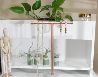 Concrete Jewelry stand, copper and concrete jewelry stand, necklace jewelry stand, necklace tree, necklace holder, jewelry organizer, beton
