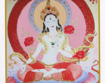 White Tara, Hand-Embellished Card