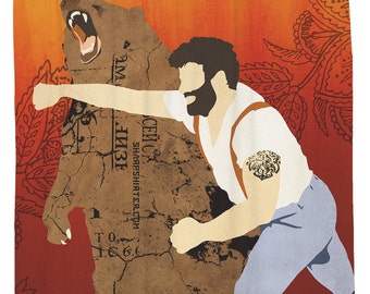 man punching bear t shirt