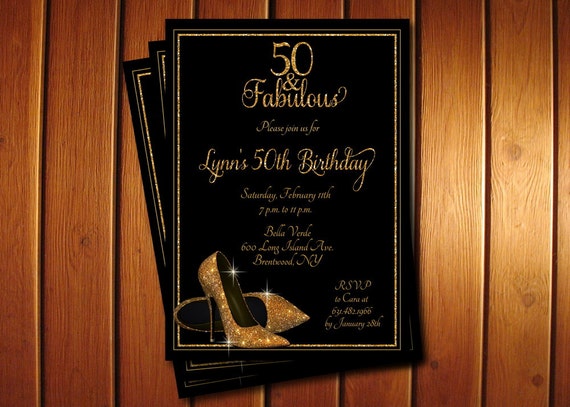gold glitter shoes birthday party invitation printable invitation of birthday party