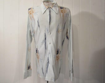 Vintage shirt, Disco shirt, vintage 1970s shirt, retro shirt, vintage clothing, XL