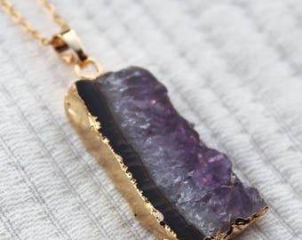 Amethyst Slice Pendant