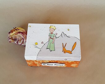 Little Prince and Fox, Le petit prince decor, jewelry box, trinket box, keepsake box