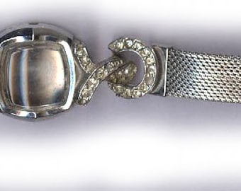 rare art deco RHINESTONE WATCH BAND bracelet use as a basis for bracelet or use for blingy parts bridal finding