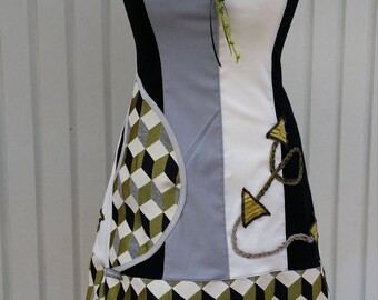 Designer dress grey white and black T 36 38