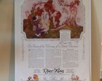 Djer-Kiss Cosmetic Advertising Page from Ladies Home Journal, 1921