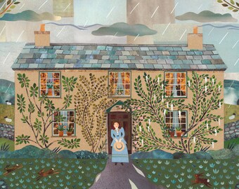 Beatrix Potter House Greeting Card, Hill Top, Writers' Houses, National Trust, Literary, Amanda White Design, Booklovers Card, Lake District