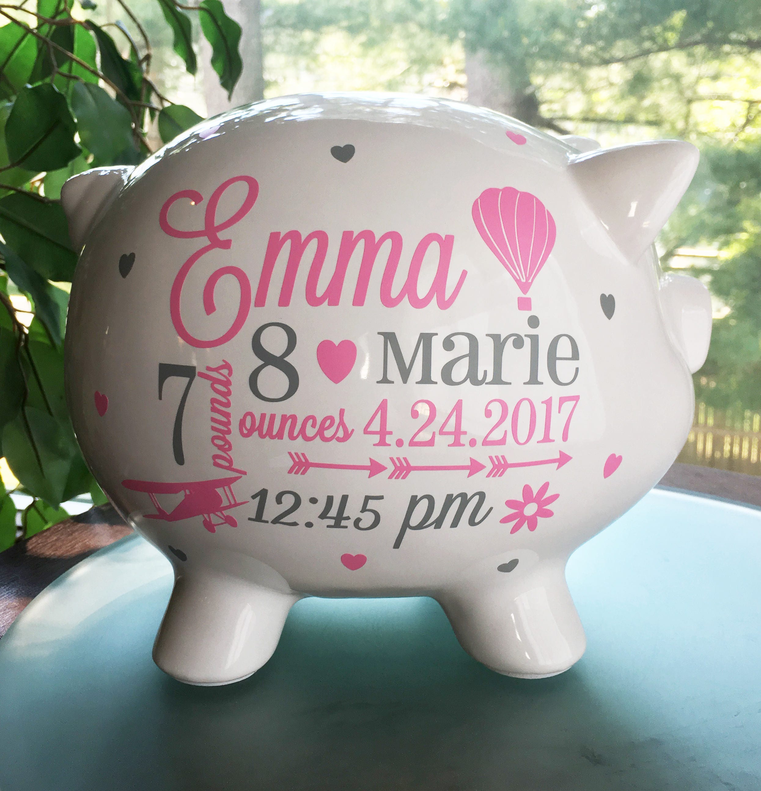Personalized Piggy Bank Piggy Bank for Baby Girl Baby Girl