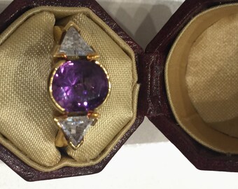 RESERVED. 3rd Installment for Gold and Amethyst Vintage ring.