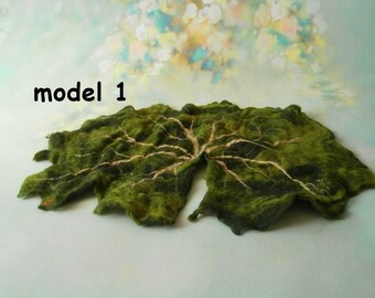 FELTED LOTUS LEAF,felted leaf,photo props,nb props