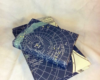 Astronomy Stars Handmade Book Diary Journal Notebook Sketchbook North South Star Space Milky Way Constellation Solar System NASA Moon Sun