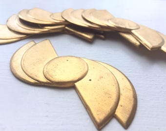 Item 1001 Huge 73 MM X 36 MM Art Deco Brass Stamping No Holes