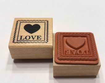 small love postage stamp rubber stamp, 20 mm (BB4/3)
