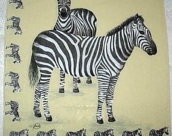 Napkin 2 zebras and little zebras