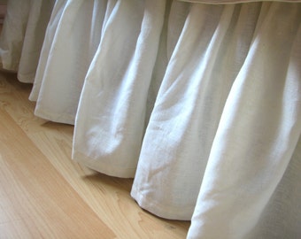 Ready-Made Gathered Organic Bedskirt, Bedding, Twin Hemp Cotton