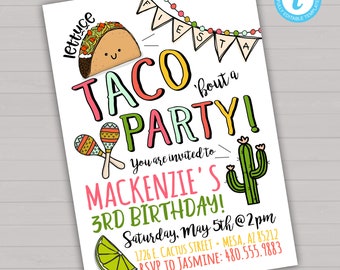 Taco Birthday Invitation Taco Invitation Fiesta Birthday Invitation Editable Fiesta Invitation Cinco De Mayo Invitation Taco Party Invite