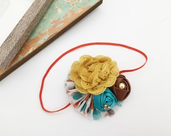 Baby Headband, Fall Headband, Thanksgiving Headband, Brown Headband, Tan Headband, Photo Prop Headband, Matilda Jane Headband, Shabby Chic