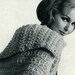 Ladies' 1960s Crocheted Stole Jacket with Collar -- PDF CROCHET PATTERN