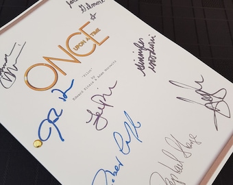 Once Upon a Time TV Script with Signatures / Autographs Reprint OUAT Unique Gift Screenplay Present Film Movie Fan Geek Disney Hook