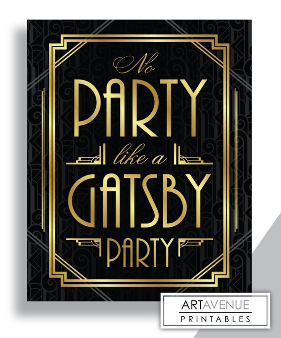 GATSBY Printable Art Deco Wedding Sign No Party Like A gatsby-printable-art-deco-wedding-sign-no-party-like-a