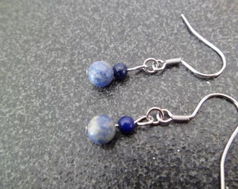 Silver earrings "blue stones.