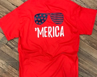 Merica T-Shirt, Fourth of July Shirt, Womens Fourth of July Shirt, 4 of July Shirt