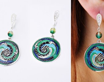 Earrings by Cloisonne Enamel