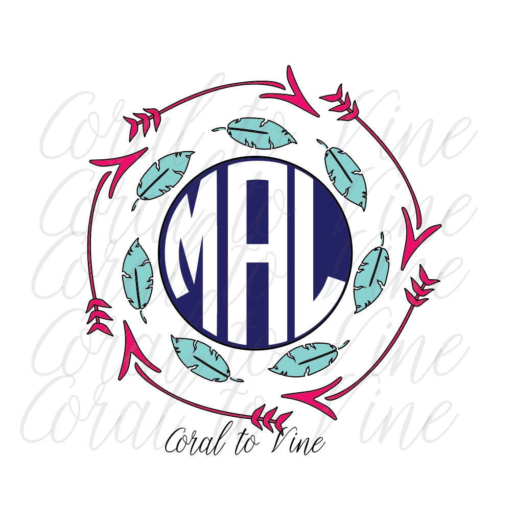 monogram arrow SVG arrow circle SVG arrow feather svg