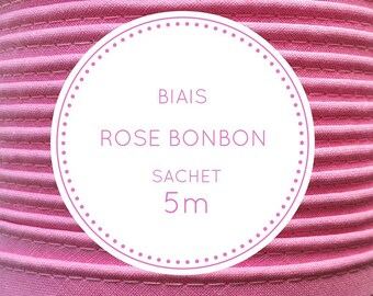 Sachet 5 m bias - pink - Malabar