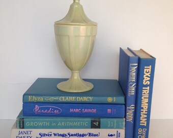 Vintage Book Stack, Vintage Books, Old Books, Set of 7, Ocean Blues, Book Decor, Book Collection, Instant Collection, Decorative Books