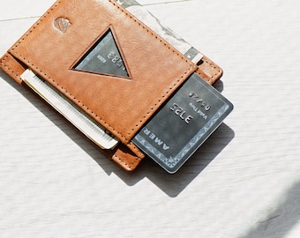 Minimalist Wallet, Men's Leather Wallet, Front pocket wallet, in Vegetable Tanned leather. RFID-blocking, Swedish Design, Free US Shipping