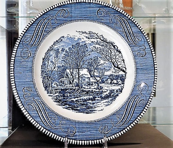Currier and Ives Dinner Plate / The Old Grist Mill / QTY 8