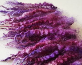Wool locks Juicy Plum separate curls hand-dyed 1 oz. SALE buy 3 get 1 free