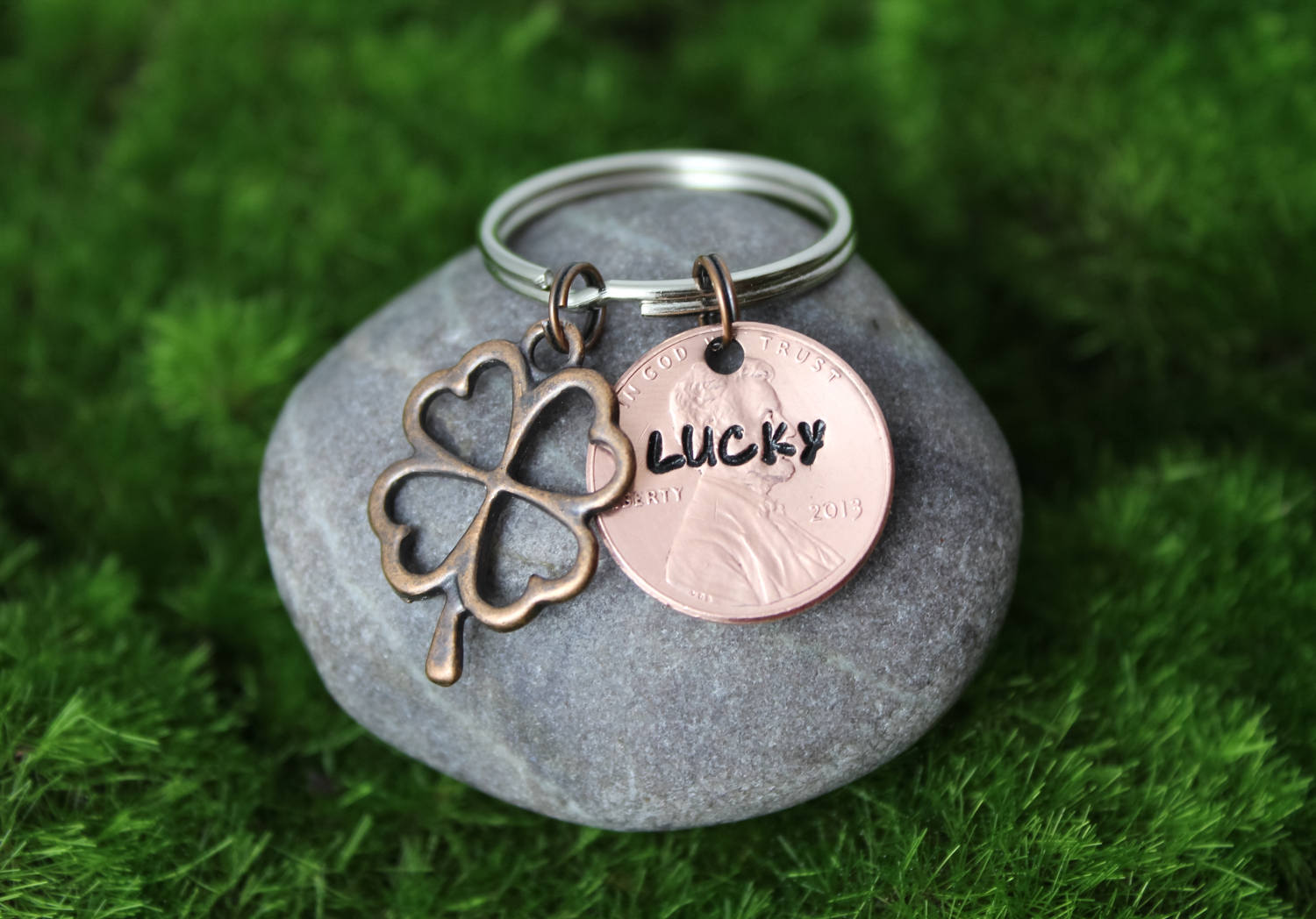 Lucky Keychain Personalized Penny Keychain Good Luck Gift