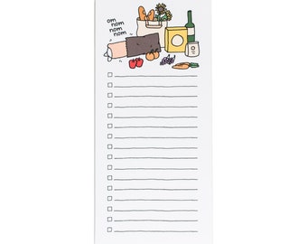 Nom Nom Market List Skinny Notepad, Farmers Market, Corgi Notepad, Dog Notepad, To Do List, Market List, Funny Gift, Corgi Gift, To Do List