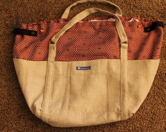 Copper Herringbone and Beige Basket Case