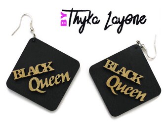 Black Queen earrings African earrings - earrings afrocentric Black Queen